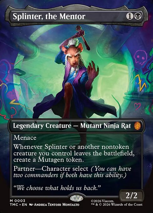 MTG Splinter, the Mentor TMC 003 Borderless Commander Nonfoil