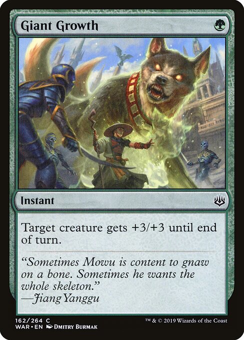 MTG Giant Growth WAR 162 Standard Nonfoil front