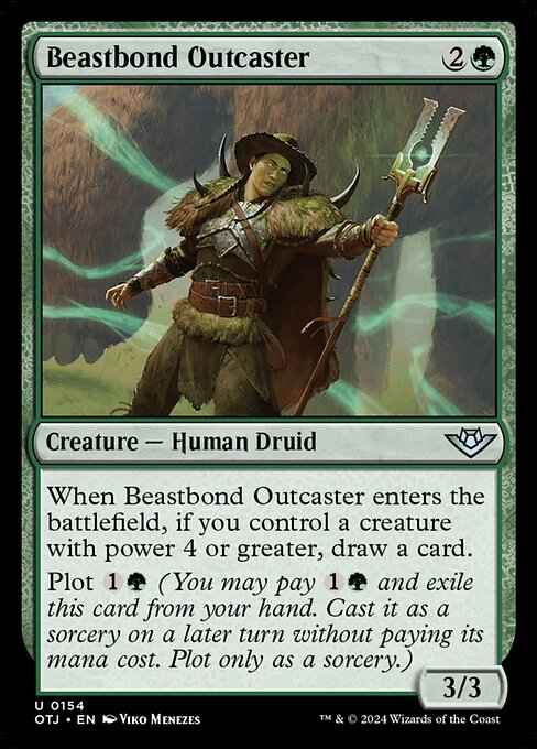 MTG Beastbond Outcaster OTJ 154 Regular Foil