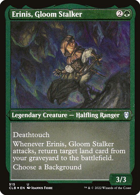 MTG Erinis, Gloom Stalker CLB 515 Foil Etched Frame Etched