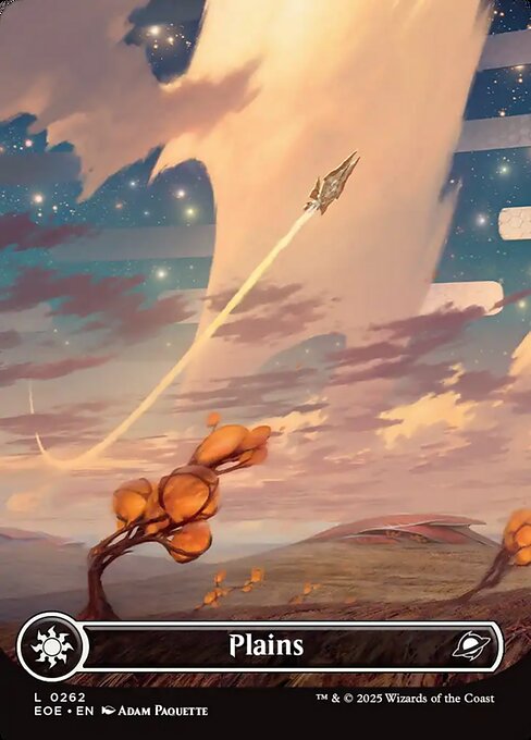 MTG Plains EOE 262 Borderless Celestial Basic Land Foil