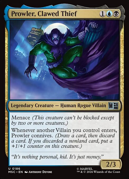 MTG Prowler, Clawed Thief MSC 186 Regular Nonfoil