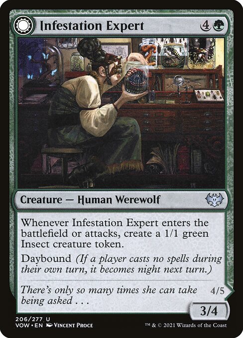 MTG Infestation Expert // Infested Werewolf VOW 206 Standard Foil front