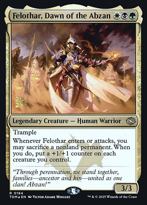 MTG Felothar, Dawn of the Abzan PTDM 184s Prerelease Foil