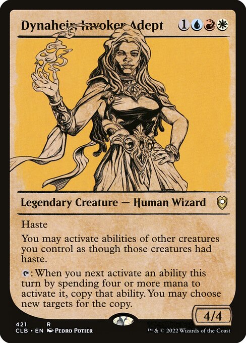 MTG Dynaheir, Invoker Adept CLB 421 Showcase Rulebook Foil