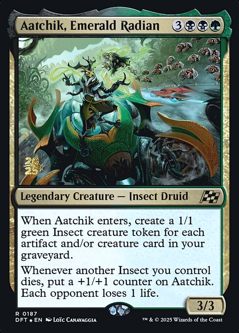 MTG Aatchik, Emerald Radian PDFT 187s Prerelease Foil
