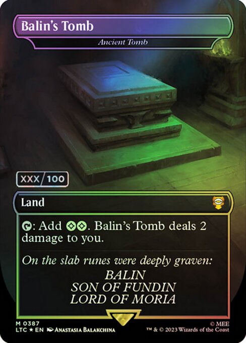 MTG Ancient Tomb LTC 387z Showcase Ring Foil