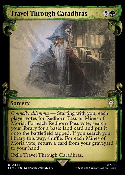 MTG Travel Through Caradhras LTC 446 Alternate Art Nonfoil