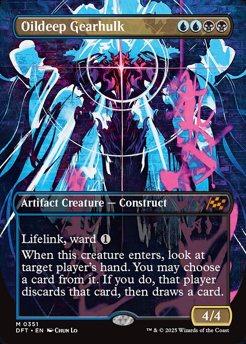 MTG Oildeep Gearhulk DFT 351 Borderless Graffiti Giant Nonfoil