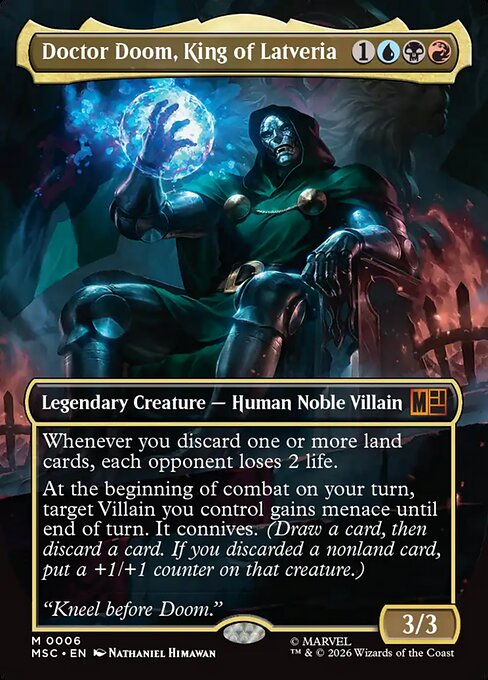 MTG Doctor Doom, King of Latveria MSC 006 Borderless Foil