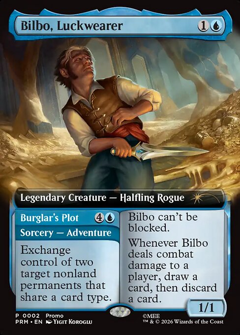 MTG Bilbo, Luckwearer // Burglar's Plot PW26 015 Extended Art WPN Promo Nonfoil