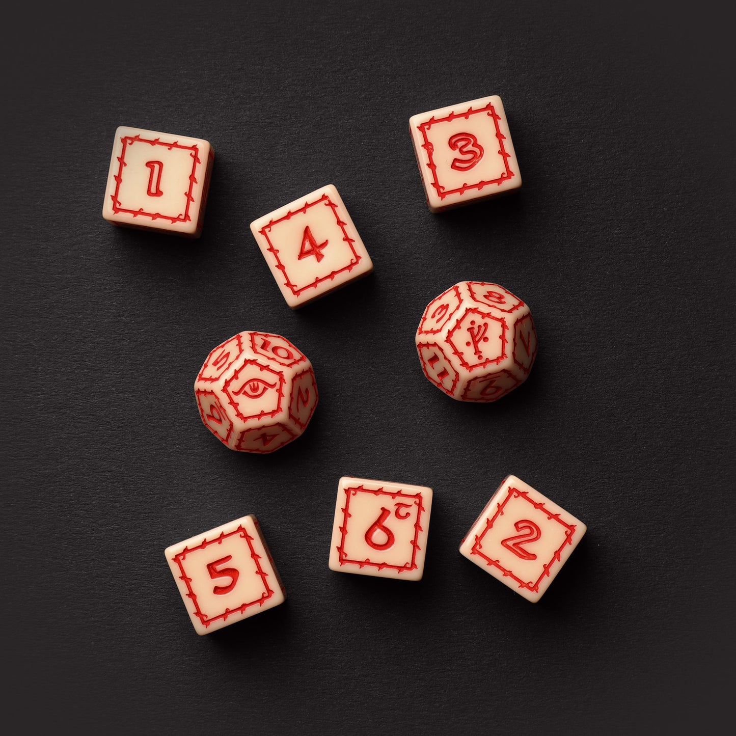 The One Ring RPG, White Dice Set engraved custom dice set