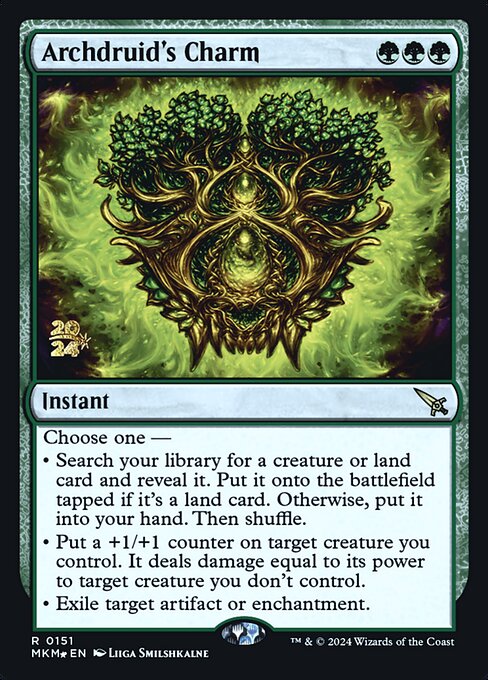 MTG Archdruid's Charm PMKM 151s Prerelease Foil
