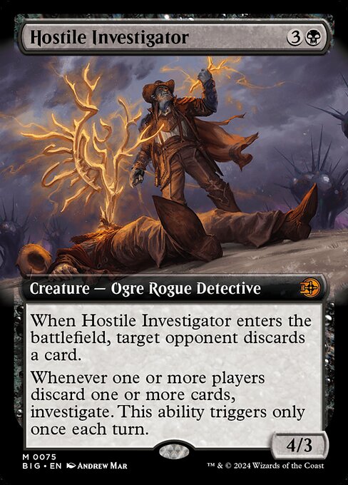 MTG Hostile Investigator BIG 075 Extended Art Nonfoil