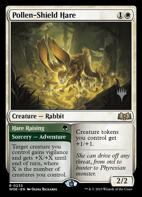 MTG Pollen-Shield Hare // Hare Raising PWOE 233p Promo Pack Foil