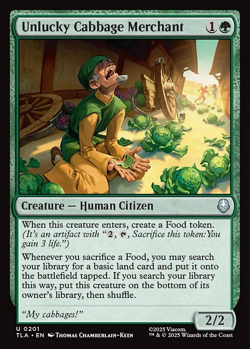 MTG Unlucky Cabbage Merchant TLA 201 Regular Nonfoil