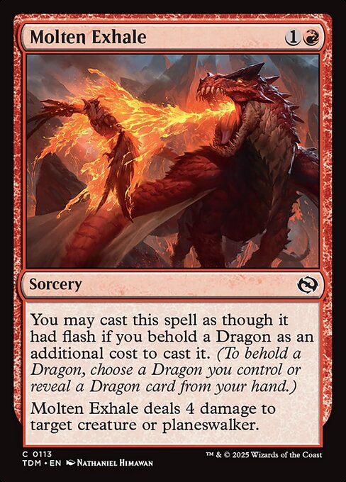 MTG Molten Exhale TDM 113 Regular Foil