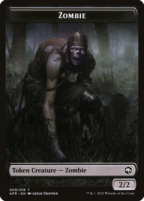 MTG Zombie Token AFR 009 Token Foil