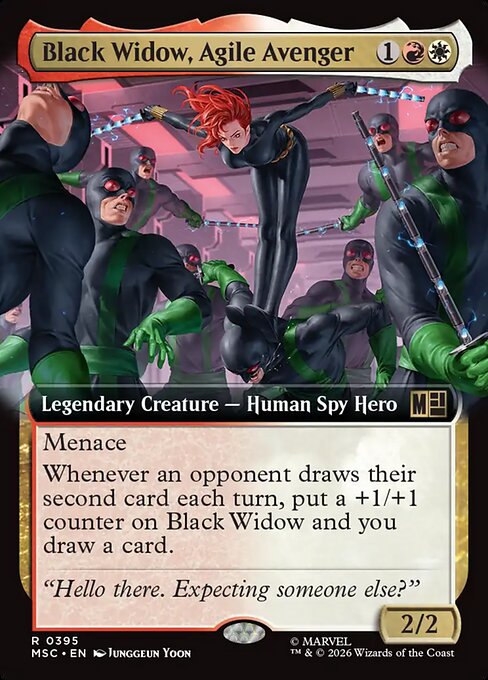 MTG Black Widow, Agile Avenger MSC 395 Extended Art Nonfoil