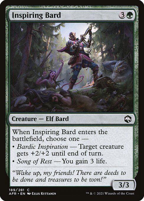 MTG Inspiring Bard AFR 189 Regular Foil