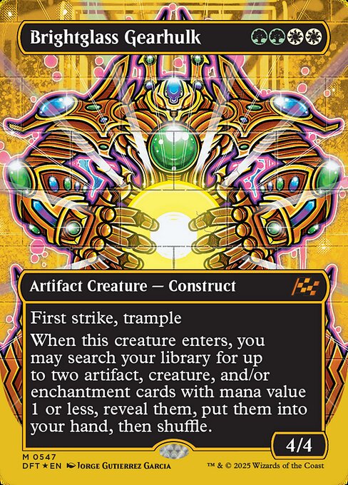 MTG Brightglass Gearhulk DFT 547 Borderless Graffiti Giant First-Place Foil