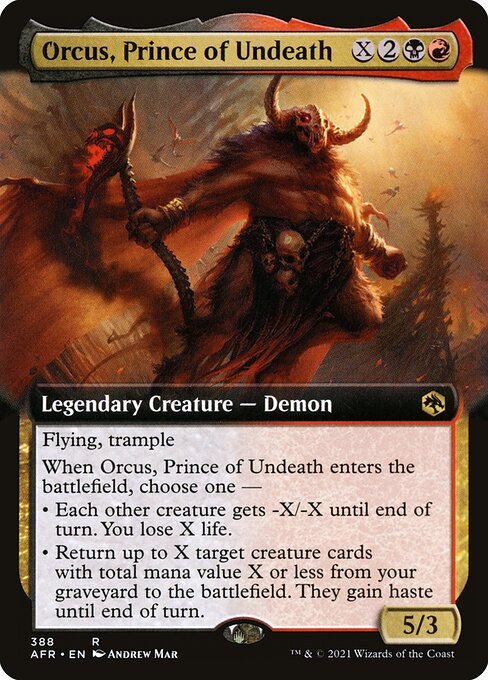 MTG Orcus, Prince of Undeath AFR 388 Extended Art Nonfoil