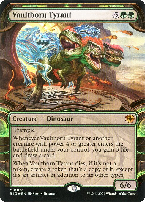 MTG Vaultborn Tyrant BIG 061 Showcase Vault Frame Raised Foil