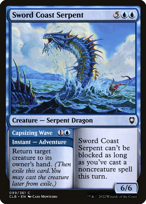 MTG Sword Coast Serpent // Capsizing Wave CLB 099 Regular Foil