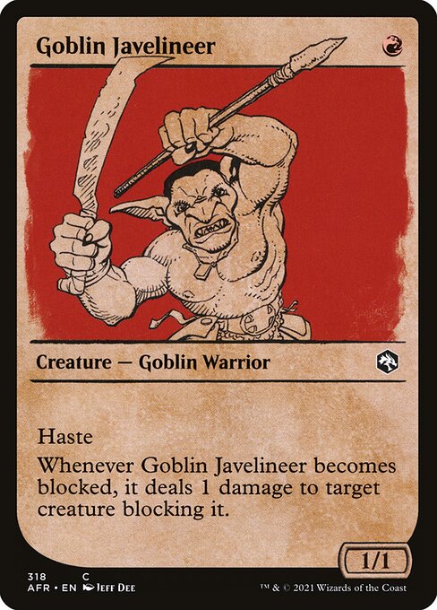 MTG Goblin Javelineer AFR 318 Rulebook Showcase Foil