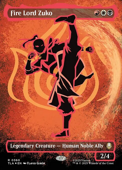 MTG Fire Lord Zuko TLA 360 Borderless Neon Ink Red Foil