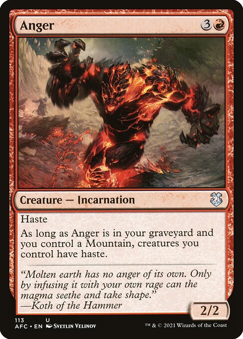 MTG Anger AFC 113 Standard Nonfoil