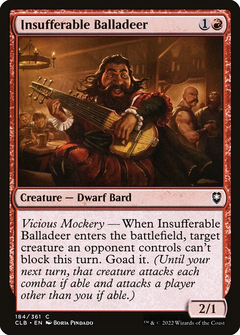MTG Insufferable Balladeer CLB 184 Regular Nonfoil