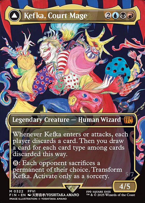 MTG Kefka, Court Mage // Kefka, Ruler of Ruin FIN 322 Borderless FINAL FANTASY Artist Foil