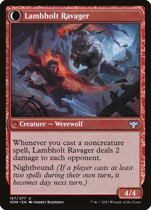 MTG Lambholt Raconteur // Lambholt Ravager VOW 167 Standard Foil reverse