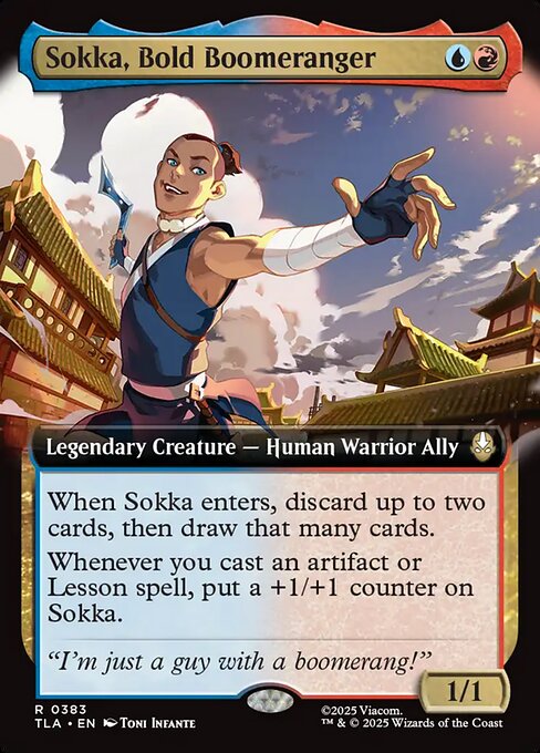 MTG Sokka, Bold Boomeranger TLA 383 Extended Art Nonfoil