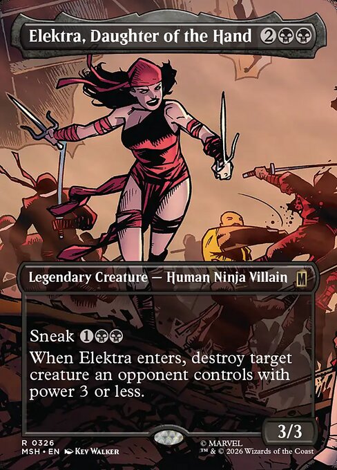 MTG Elektra, Daughter of the Hand MSH 326 Borderless Scene Nonfoil