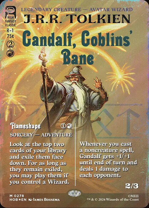 MTG Gandalf, Goblins' Bane // Flameshape HOB 278 Alternate Art Nonfoil