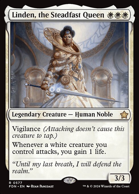 MTG Linden, the Steadfast Queen FDN 577 Starter Collection Nonfoil