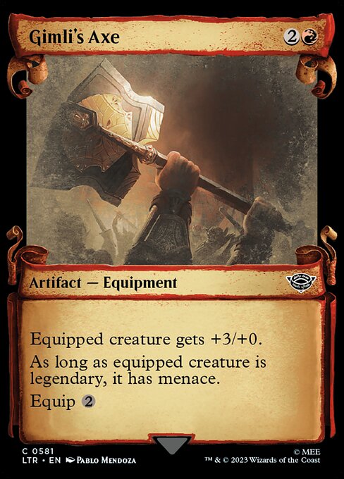MTG Gimli's Axe LTR 581 Showcase Scrolls of Middle-earth Silver Foil