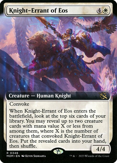 MTG Knight-Errant of Eos MOM 346 Extended Art Foil