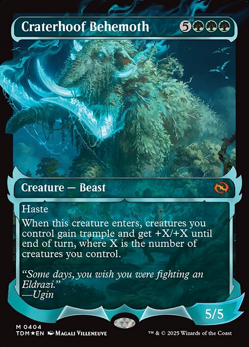 MTG Craterhoof Behemoth TDM 404 Showcase Ghostfire Foil
