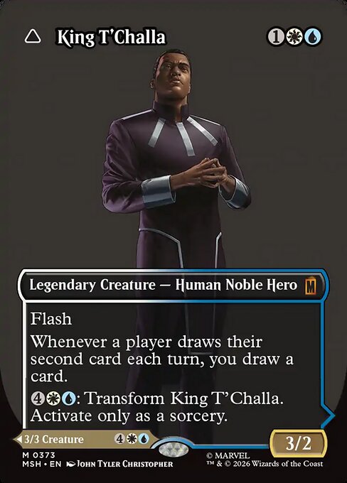MTG King T'Challa // Black Panther, Hope Enduring MSH 373 Borderless Logo Nonfoil