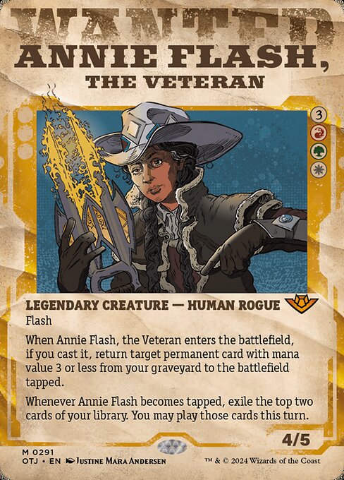 MTG Annie Flash, the Veteran OTJ 291 Wanted Poster Nonfoil