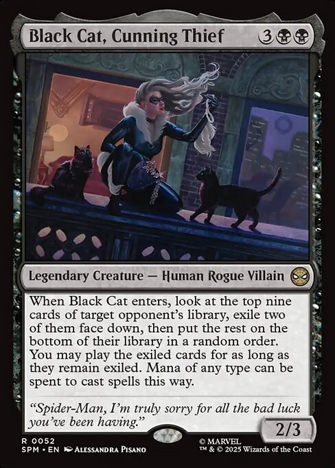 MTG Black Cat, Cunning Thief SPM 052 Regular Foil