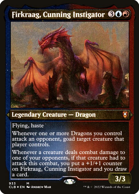 MTG Firkraag, Cunning Instigator CLB 933 Thick Stock Display Commander Etched