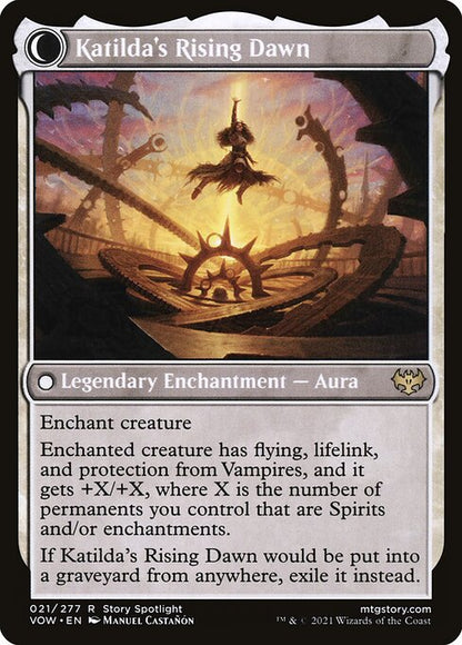 MTG Katilda, Dawnhart Martyr // Katilda's Rising Dawn VOW 021 Standard Nonfoil reverse