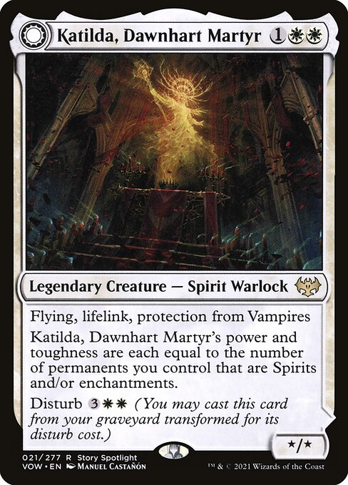 MTG Katilda, Dawnhart Martyr // Katilda's Rising Dawn VOW 021 Standard Nonfoil front