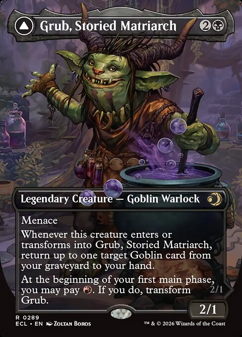 MTG Grub, Storied Matriarch // Grub, Notorious Auntie ECL 289 Showcase Ring Nonfoil