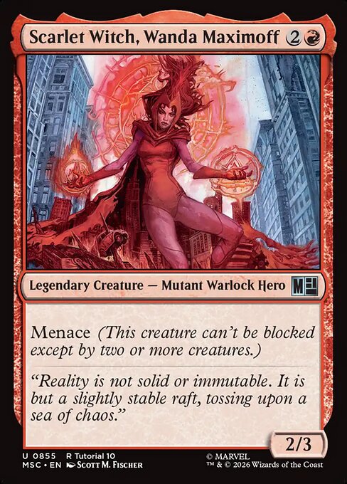 MTG Scarlet Witch, Wanda Maximoff MSC 855 Regular Nonfoil