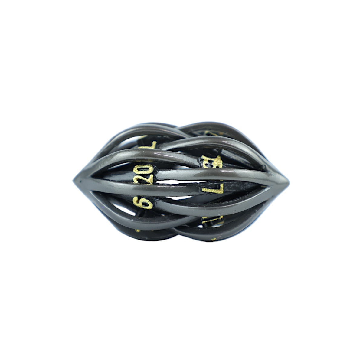 Metal Dice Set Hollow Elliptic - Black and Gold